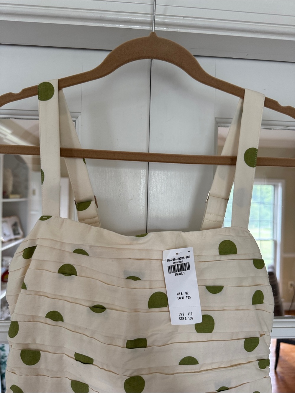 Abercrombie & Fitch Cream Sundress with Green Polka Dots - Picture 7 of 12